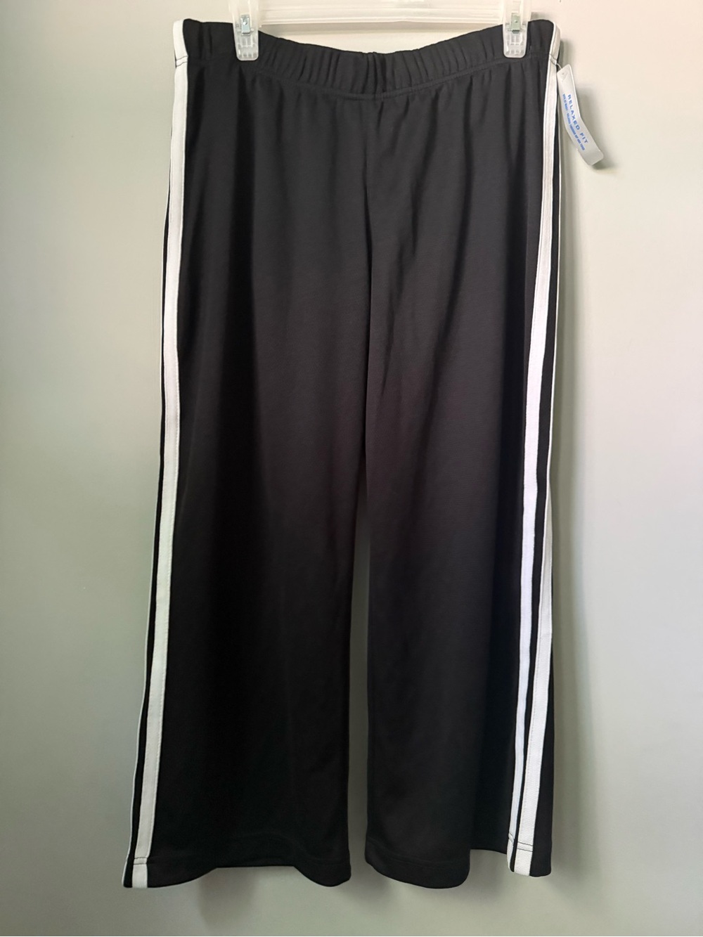 Prospirit Black Track Pants with White Side Stripes